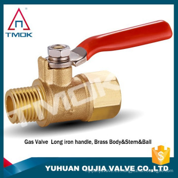 TMOK 1/8 &quot;NPT hembra x válvula de bola de latón mini macho, puerto completo, manija de palanca de 600 WOG